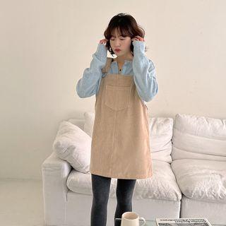 Corduroy Overall Minidress
