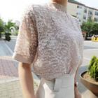 Set : Short-sleeve Chiffon Top + Skirt