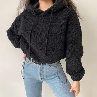 Cropped Fleece Hooded Sweatshirt