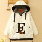 Applique Padded Hoodie White - One Size