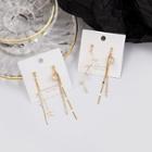 Non-matching Rhinestone Leaf Fringed Earring