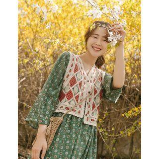 Two-tone Crochet Knit Vest