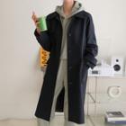 Throat-latch Flap-pocket Mac Coat