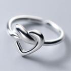Heart Sterling Silver Open Ring 1 Pc - One Size