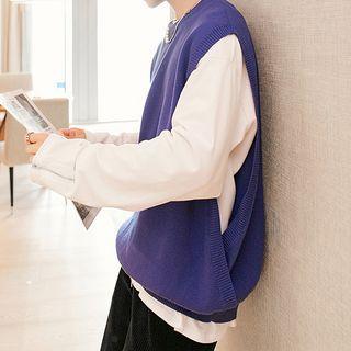 V-neck Oversized Knit Vest