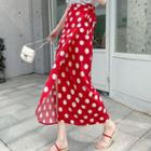 Dotted A-line Wrap Skirt