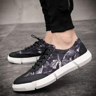 Floral Print Lace-up Sneakers