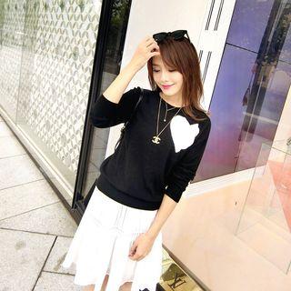 Lace Panel Chiffon Skirt