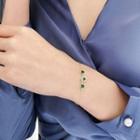 Rhinestone Star Bracelet Green Gemstone Bracelet - One Size
