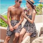 Couple Matching Pattern Beach Shorts / Swim Dress / Bottom / Set