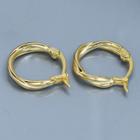925 Sterling Silver Twisted Hoop Earring Gold - One Size