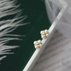 Faux Pearl Ear Stud White & Gold - One Size