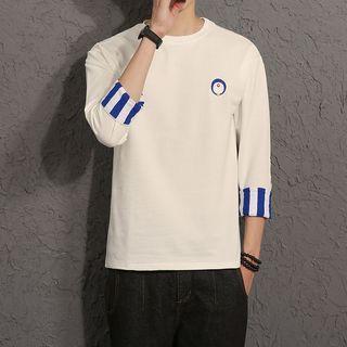 3/4-sleeve Embroidered Pullover
