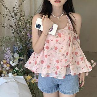 Floral Flowy Camisole Top Floral - Pink - One Size