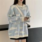 Round-neck Print Long-sleeve Sweater