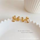 Bow Alloy Earring Ge4435 - 1 Pr - Gold - One Size
