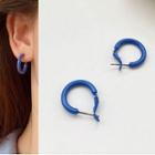 Alloy Hoop Earring 1 Pair - Blue - 2cm