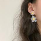 Flower Dangle Earring 1 Pair - S925 Silver Needle Earrings - One Size