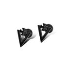 Simple And Fashion Plated Black Cross Triangle 316l Stainless Steel Stud Earrings Black - One Size