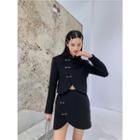 Frog-button Cropped Jacket / Mini Skirt