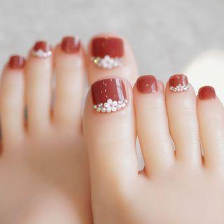 Bling Bling Toe Faux Nail Patch As Shown In Figure - One Size