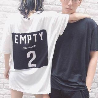 Couple Matching Print Elbow-sleeve T-shirt