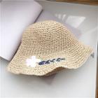 Embroidered Foldable Straw Hat