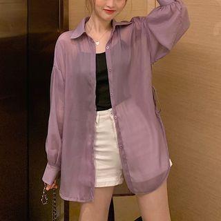 Plain Camisole Top / Long-sleeve Light Shirt