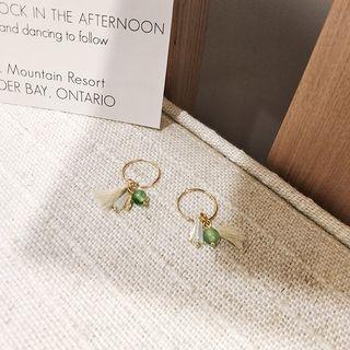 Tassel Mini Hoop Earring Tassel - Gold - One Size