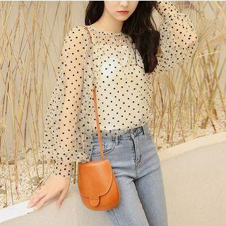 Set: Dotted Long-sleeve Top + Camisole Top