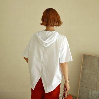 Slit-back Paneled Hoodie