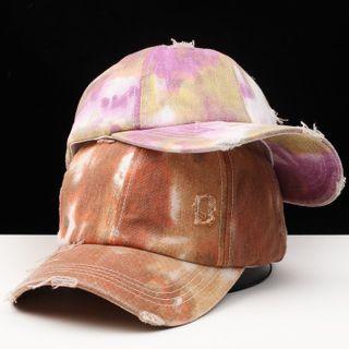 Distressed Tie Dye Baseball Cap