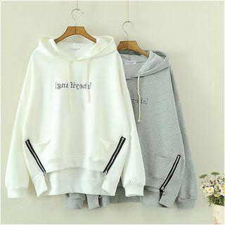 Letter Zip Long-sleeve Hoodie
