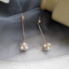 Faux Pearl Rhinestone Dangle Earring 1 Pair - Hook Earring - Gold - One Size