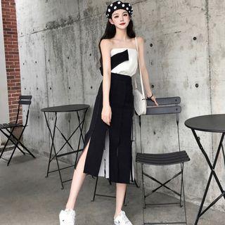 Panel Tube Top / Slit Midi Skirt