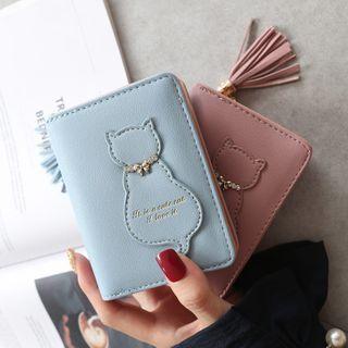 Embellished Tasseled Cat Bifold Wallet