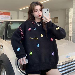Bear Brooch Sweater