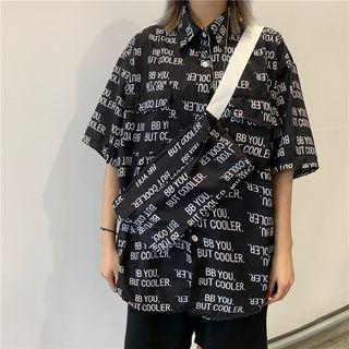 Printed Logo Short Sleeve Blouse (with The Bag)