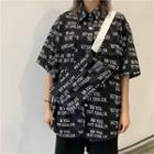 Printed Logo Short Sleeve Blouse (with The Bag)