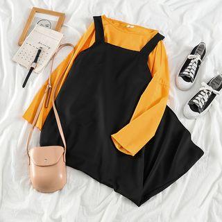Plain Long-sleeve Loose-fit T-shirt / Jumper Dress