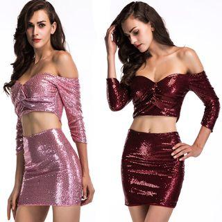 Off-shoulder Cutout Mini Bodycon Dress
