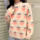 Fruit Print Sweater Pink - One Size