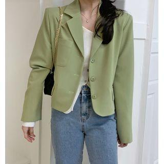 Plain Blazer Light Grass Green - One Size