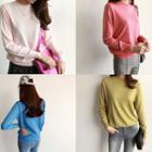 Cashmere Blend Colored Knit Top