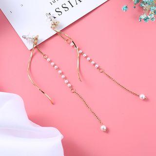 Faux-pearl Earring Gold - One Size