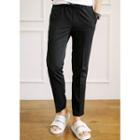 Drawstring-waist Flat-front Pants