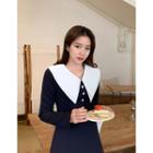 Puritan-collar A-line Dress