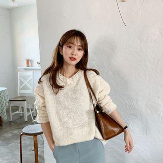 Woolen Nubby-knit Sweater