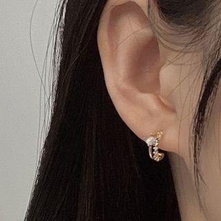 Faux Cat Eye Stone Alloy Cuff Earring