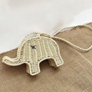 Elephant Woven Crossbody Bag As Shown In Figure - One Size